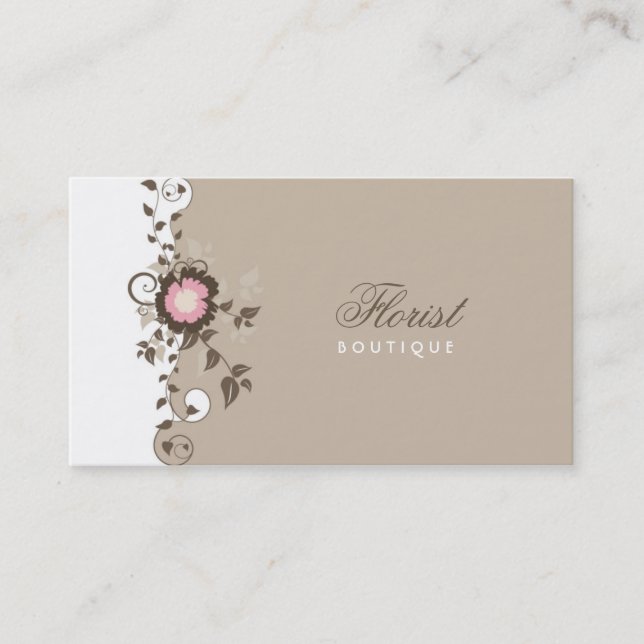 Tarjeta de visita del boutique del florista (Anverso)