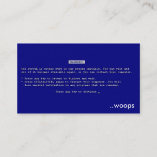 tarjeta de visita del bsod