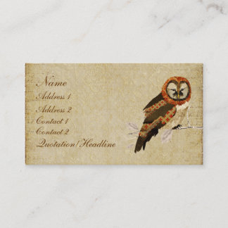 Tarjeta de visita del búho de las mamáes/etiquetas