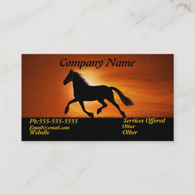 Tarjeta de visita del caballo (Anverso)