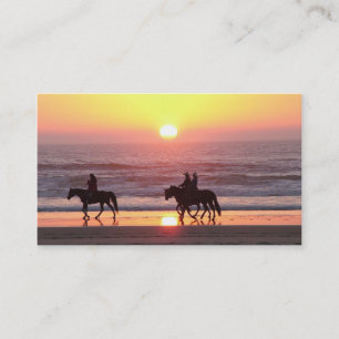 Tarjeta de visita del caballo de la puesta del sol