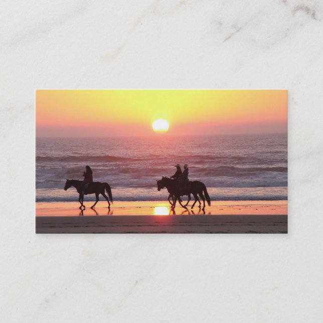 Tarjeta de visita del caballo de la puesta del sol (Anverso)