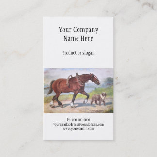 Tarjeta de visita del caballo y del perro