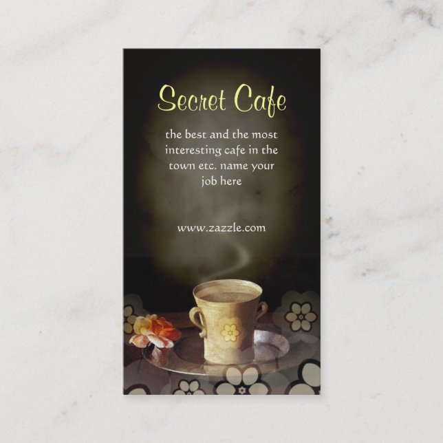 tarjeta de visita del café (Anverso)