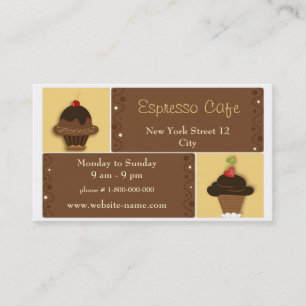 Tarjeta de visita del café