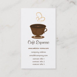 Tarjeta de visita del café