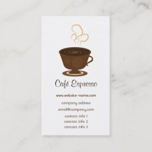 Tarjeta de visita del café