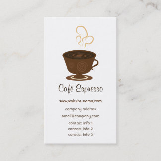 Tarjeta de visita del café