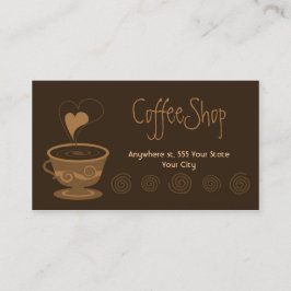 Tarjeta de visita del café