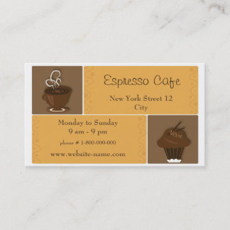 Tarjeta de visita del café
