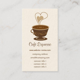 Tarjeta de visita del café