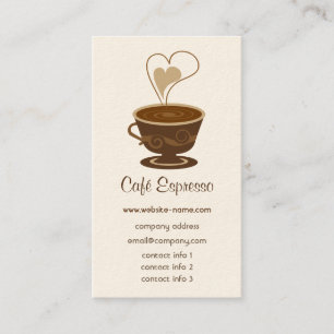 Tarjeta de visita del café