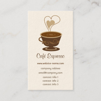 Tarjeta de visita del café