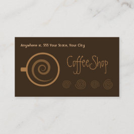 Tarjeta de visita del café