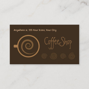 Tarjeta de visita del café