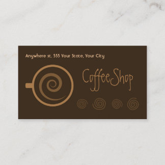 Tarjeta de visita del café