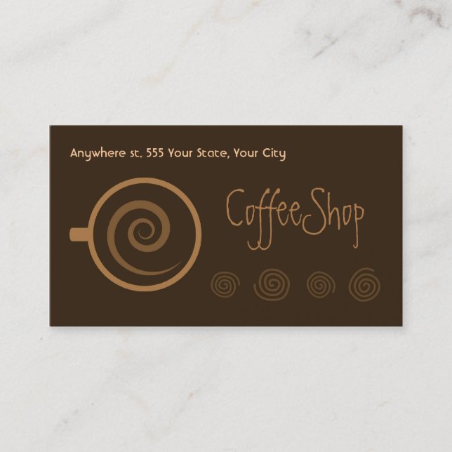 Tarjeta de visita del café (Anverso)