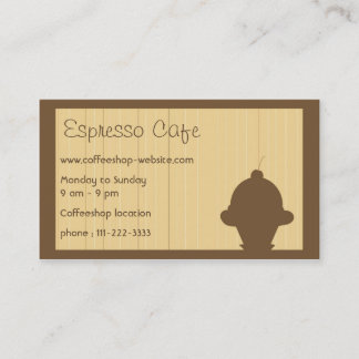 Tarjeta de visita del café