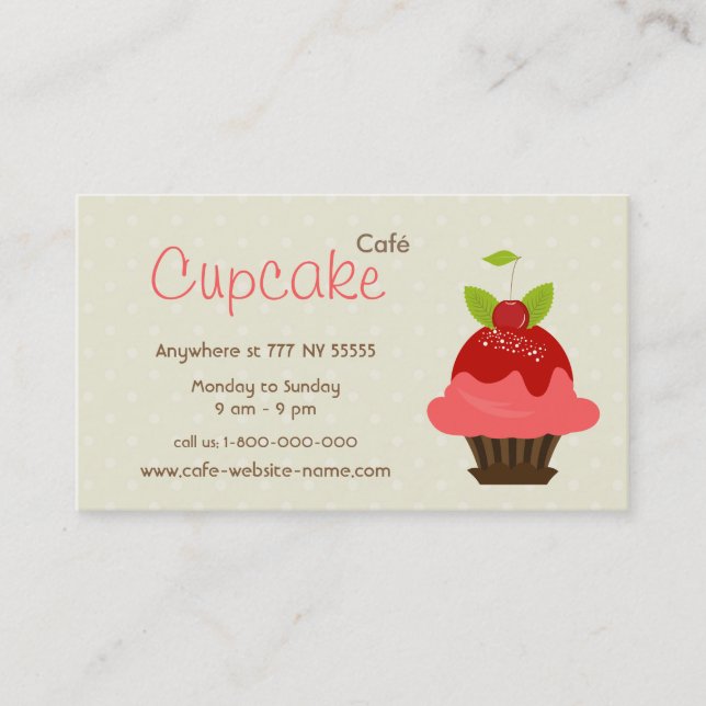 Tarjeta de visita del café de la magdalena (Anverso)