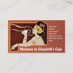 tarjeta de visita del café del té del restaurant