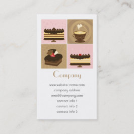 Tarjeta de visita del café y de las tortas