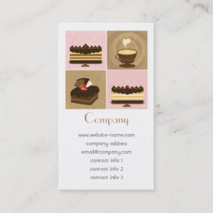Tarjeta de visita del café y de las tortas