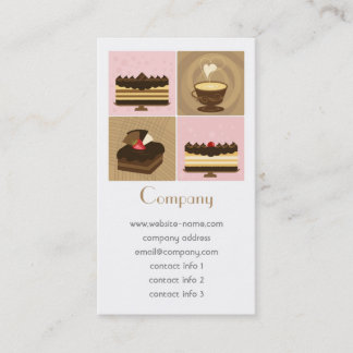 Tarjeta de visita del café y de las tortas