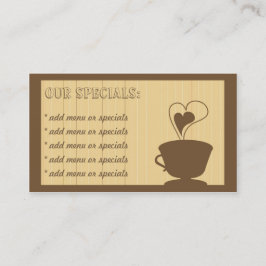Tarjeta de visita del café y del café de las