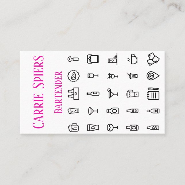 Tarjeta de visita del camarero de los (Anverso)