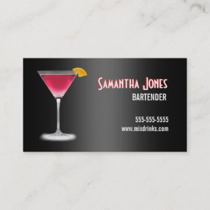 Tarjeta de visita del camarero de Martini