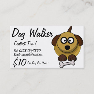 Tarjeta de visita del caminante del perro