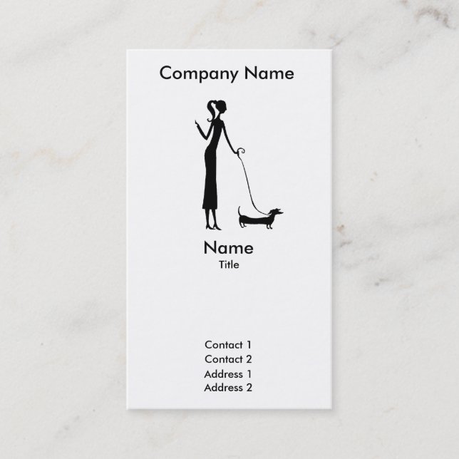 Tarjeta de visita del caminante del perro (Anverso)