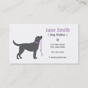 Tarjeta de visita del caminante del perro