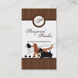 Tarjeta de visita del caminante del perro del