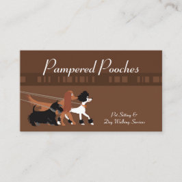 Tarjeta de visita del caminante del perro del