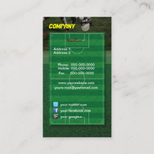 Tarjeta de visita del campo de fútbol