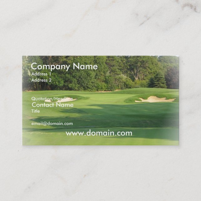 Tarjeta de visita del campo de golf (Anverso)