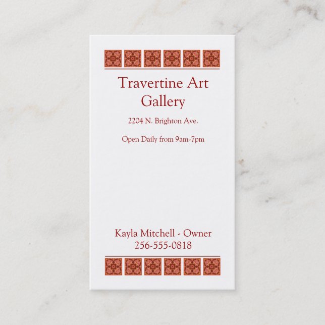 Tarjeta de visita del canela (Anverso)