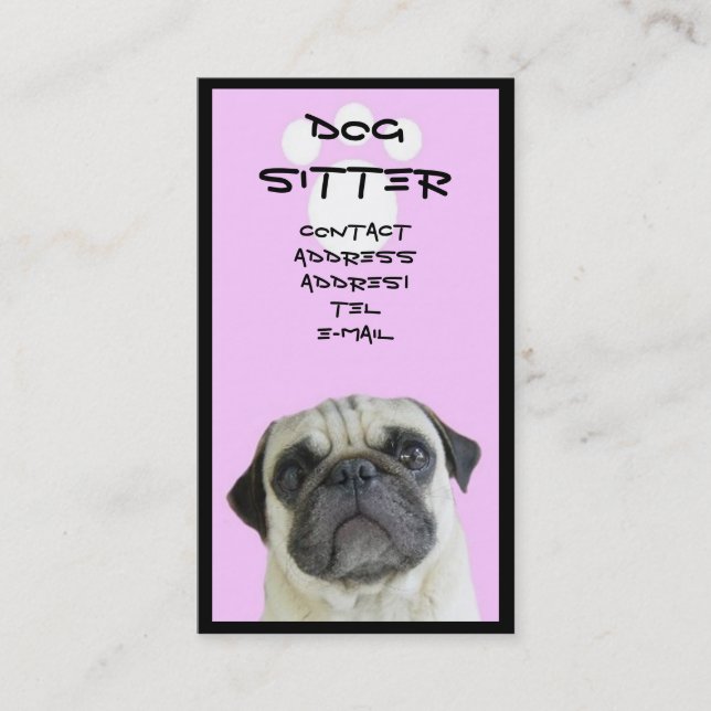 Tarjeta de visita del canguro del perro del barro (Anverso)