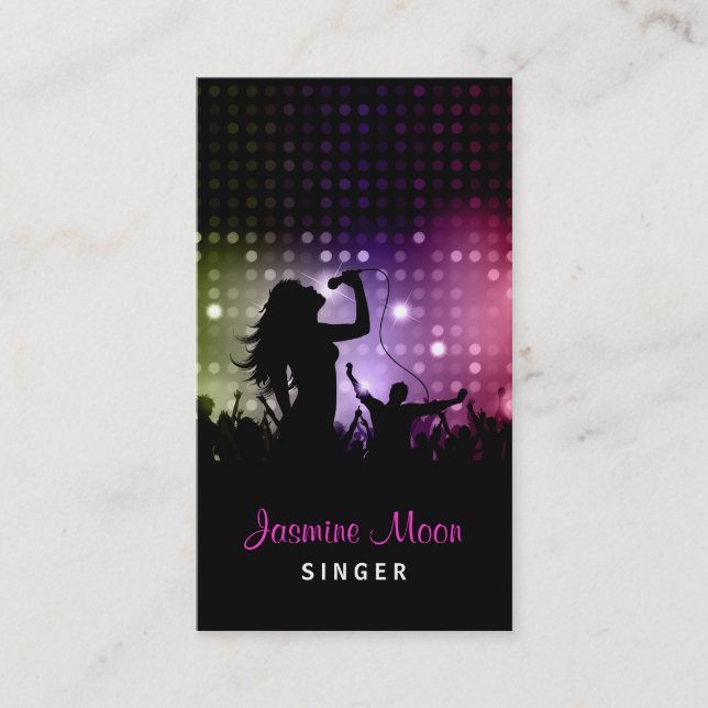 Tarjeta de visita del cantante (Anverso)