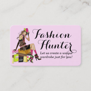 Tarjeta de visita del cazador de la moda