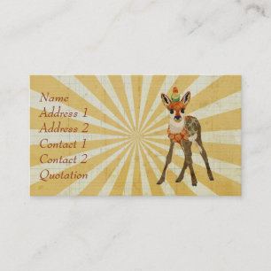 Tarjeta de visita del cervatillo y del pájaro
