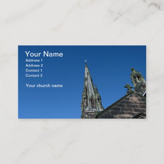 Tarjeta de visita del chapitel de la iglesia (Anverso)