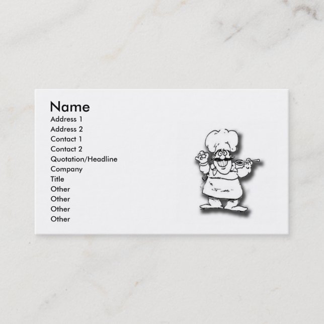 Tarjeta de visita del chef (Anverso)
