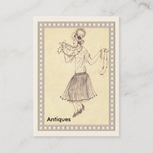Tarjeta de visita del Chica de Flapper Retro de lo