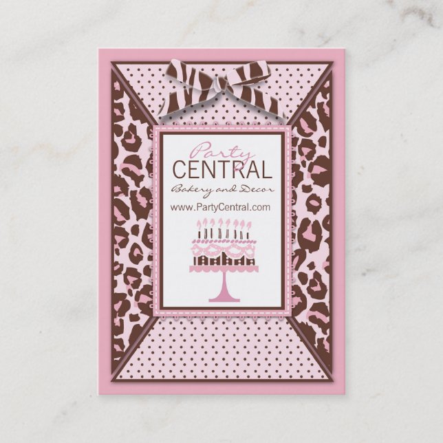 Tarjeta de visita del chica del guepardo (Anverso)