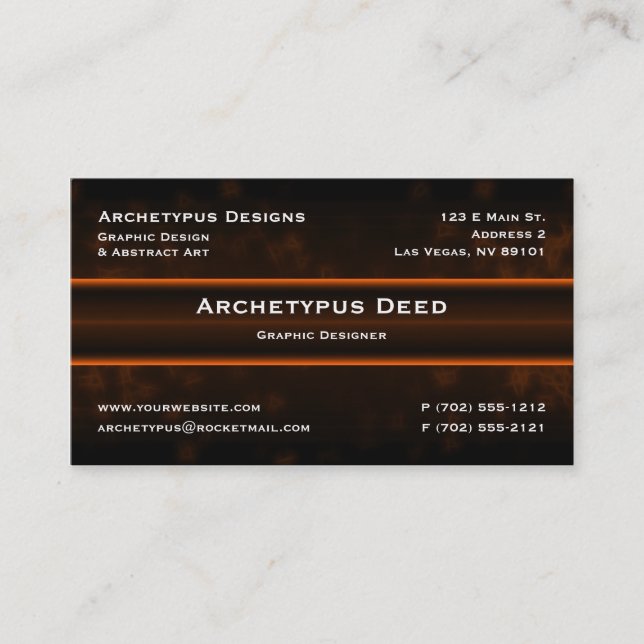 Tarjeta de visita del chisporroteo - naranja (Anverso)