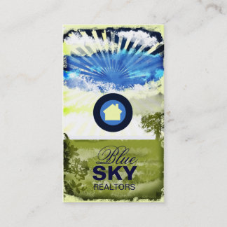 Tarjeta de visita del cielo azul de la
