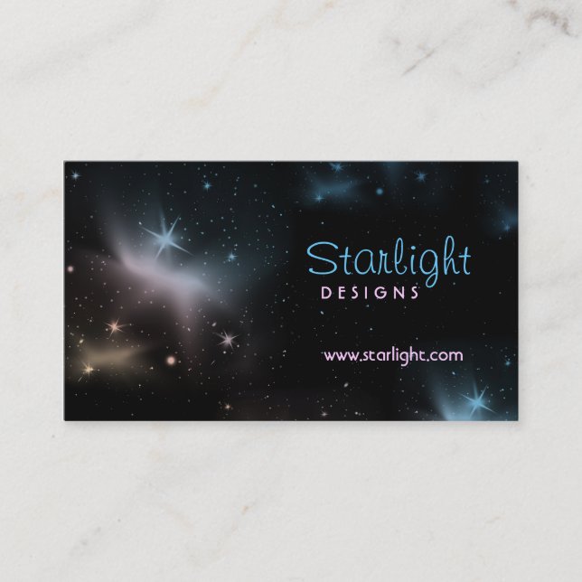 Tarjeta de visita del cielo nocturno (Anverso)