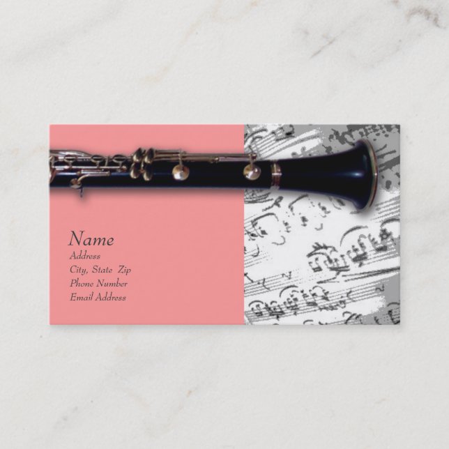 Tarjeta de visita del Clarinet para (Anverso)